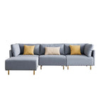 Hot Sale L-shape Combination Sectional Sofa Living Room Gray Fabric Sofa Set