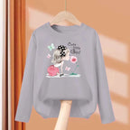 2-13 Year Old Girls Long sleeved Tops Flower & Butterfly Fashion T-shirt Autumn Cartoon Clothing Little Girl Brand Tees