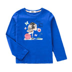 2-13 Year Old Girls Long sleeved Tops Flower & Butterfly Fashion T-shirt Autumn Cartoon Clothing Little Girl Brand Tees