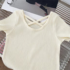 Girls T-Shirt Tops Summer Children Short-Sleeved Tees Casual Thin Soft Tops Simple Solid Kids Clothing 2-6 Years